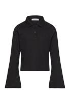 Rib Slim Ls Polo Top Tops T-shirts Polo Shirts Long-sleeved Polo Shirts Black Calvin Klein