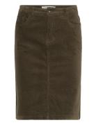 Pzsally Short Skirt Skirts Knee-length & Midi Skirts Khaki Green Pulz Jeans