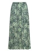 Pleated Crinkle Skirt Skirts Knee-length & Midi Skirts Green Scotch & Soda