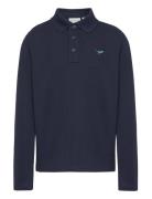 Polo Longsleeve Tops T-shirts Polo Shirts Long-sleeved Polo Shirts Navy Tom Tailor