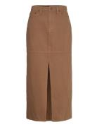 Denim Midi Skirt Skirts Knee-length & Midi Skirts Brown Lauren Ralph Lauren