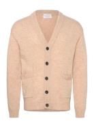 Lambswool Button Cardigan Tops Knitwear Cardigans Beige Lindbergh