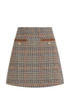 Tweed Wool Mix Check Mini Skirt Skirts Short Skirts Brown Tommy Hilfiger