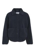 Vimelusa Teddy Jacket Tops Sweatshirts & Hoodies Fleeces & Midlayers Navy Vila