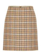 Anna Glencheck Tweed Skirt Skirts Short Skirts Beige Newhouse