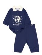 Mini Rodini Society Sp Baby Set Sets Sets With Long-sleeved T-shirt Navy Mini Rodini