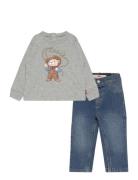 Levi's® Cowboy Tee And Carpenter Pants Set Sets Sets With Long-sleeved T-shirt Grey Levi's