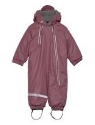 Pu Snow Suit 2 Zip Recycled Outerwear Coveralls Rainwear Coveralls Pink Mikk-line