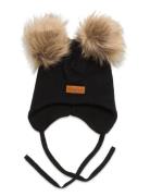 Merino Double Furry Baby Beanie Accessories Headwear Hats Winter Hats Black Gugguu