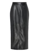 Yara Faux Leather Skirt Skirts Knee-length & Midi Skirts Black Twist & Tango