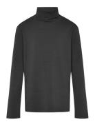 Turtleneck Long-Sleeved T-Shirt Tops T-shirts Turtleneck Black Mango