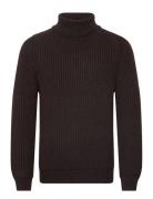 Roni High Collar Sweater-Dark Brown Designers Knitwear Turtlenecks Black Edwin