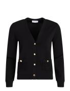 Viscose-Blend Cardigan, Kimona Tops Knitwear Cardigans Black Ivo Nikkolo