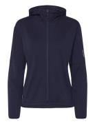 W Mer 360 Realfleece Elem Ls Z Hood Sport Women Sport Clothing Sport Sweatshirts & Hoodies Sport Hoodies Navy Icebreaker