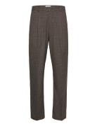 Reece Check Pleated Suit Pants 2.0 Bottoms Trousers Casual Brown Les Deux