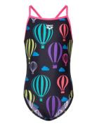 Girl's Arena Balloons Swimsuit Lightdrop Back Blac Badedragt Badetøj Black Arena