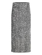 Objkinne Hw Long Skirt 136 Skirts Knee-length & Midi Skirts Silver Object