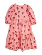 Roses Aop Woven Puff Sleeve Dress Dresses & Skirts Dresses Partydresses Pink Mini Rodini