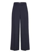 Mschmaelynn Hw Pants Stp Bottoms Trousers Wide Leg Navy MSCH Copenhagen