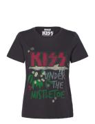 Nmnate Kiss Christmas T-Shirt Jrs Fwd Tops T-shirts & Tops Short-sleeved Black NOISY MAY