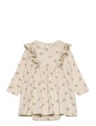 Nbflavo Emo Ls Body Dress Lil Dresses & Skirts Dresses Baby Dresses Long-sleeved Baby Dresses Cream Lil'Atelier