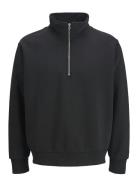 Jjeurban Edge Sweat Half Zip Stydaw24 Ln Tops Sweatshirts & Hoodies Sweatshirts Black Jack & J S