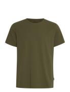 Bhdinton Logo Tee Crew Regular Fit Tops T-Kortærmet Skjorte Khaki Green Blend