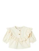 Nbfsaku Ls Loose Emb Top 2511-Ku S Lil Tops Blouses & Tunics Beige Lil'Atelier