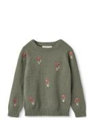 Benna Mushroom Pullover Tops Knitwear Pullovers Green Fliink