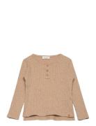 Nmmomilo Ls Nreg Top Lil Tops T-shirts Long-sleeved T-Skjorte Beige Lil'Atelier