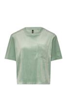 Top Ss Velours Pocket Tops T-shirts & Tops Short-sleeved Green Hunkemöller