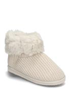 Knit Boot Slippers Slippers Hjemmesko White Hunkemöller