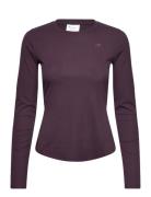 Micro-Rib Long Sleeve Sport Women Sport Clothing Sports Tops & T-shirts Sport Long Sleeve Tops Purple New Balance