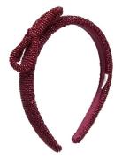 Bow Slim Beaded Hairbrace Accessories Hair Accessories Hair Band Burgundy Becksöndergaard