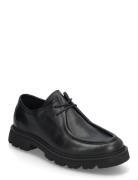 Biasharp Moc Toe Shoe Tumbled Leather Shoes Business Derby Shoes Black Bianco