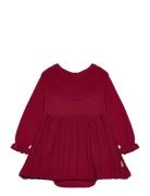 Hcklara - Body Dress Dresses & Skirts Dresses Baby Dresses Long-sleeved Baby Dresses Red Hust & Claire