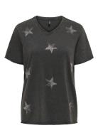 Onllucy Life Star S/S V-Neck Cs Top Tops T-shirts & Tops Short-sleeved Black ONLY