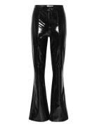 Lakleygz Hw Flared Pants Bottoms Trousers Leather Leggings-Bukser Black Gestuz