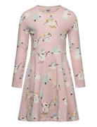 Dress Skaterdress Aop Dresses & Skirts Dresses Casual Dresses Long-sleeved Casual Dresses Pink Lindex