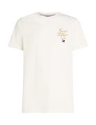 Script Hilfiger Stack Tee Tops T-Kortærmet Skjorte White Tommy Hilfiger