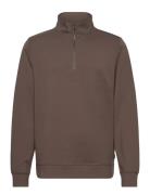 Cfsebastian 0096 Halfzip Sweatshirt Tops Sweatshirts & Hoodies Sweatshirts Brown Casual Friday