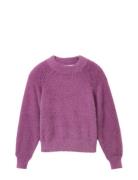 Knitted Feather Yarn Pullover Tops Knitwear Pullovers Purple Tom Tailor