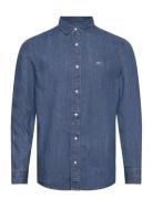 Rglr Fit Shirt Mid Blue Tops Shirts Denim Shirts Blue Tommy Jeans