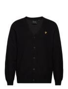 Double Knit V Neck Cardigan Tops Knitwear Cardigans Black Lyle & Scott