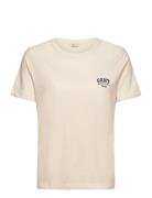 Reg Small Graphic Ss T-Shirt Tops T-shirts & Tops Short-sleeved Cream GANT