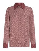 Fluid Vis Prt Relaxed Ls Shirt Tops Shirts Long-sleeved Burgundy Tommy Hilfiger