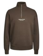 Jorvesterbro Sweat Quarter Zip Noos Jnr Tops Sweatshirts & Hoodies Sweatshirts Brown Jack & J S