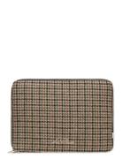 Houndsthooth Wool Laptop Sleeve Computertaske Taske Brown Les Deux