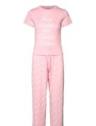 Juicy Wishes Shortsleeve Pyjama Set Almond Blossom Pyjamas Nattøj Pink Juicy Couture