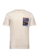 Photo Print T-Shirt Tops T-Kortærmet Skjorte Cream Tom Tailor